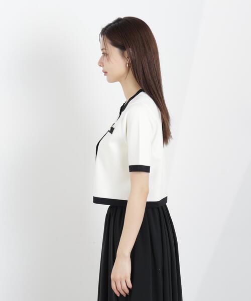 PROPORTION BODY DRESSING（プロポーションボディドレッシング）の「ハーフスリーブバイカラーニットカーディガン / 1216174306（カーディガン/ボレロ・レディース・ネイビー/ベージュ/ホワイト系その他・MEDIUM/SMALL）」の16枚目の写真