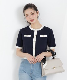 PROPORTION BODY DRESSING | ハーフスリーブバイカラーニットカーディガン / 1216174306(カーディガン/ボレロ)