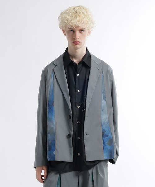 HARE（ハレ）の「【SET UP対応】パターンレイヤージャケット(HARE)（テーラードジャケット・メンズ・グレー/ブラック・FREE）」の2枚目の写真