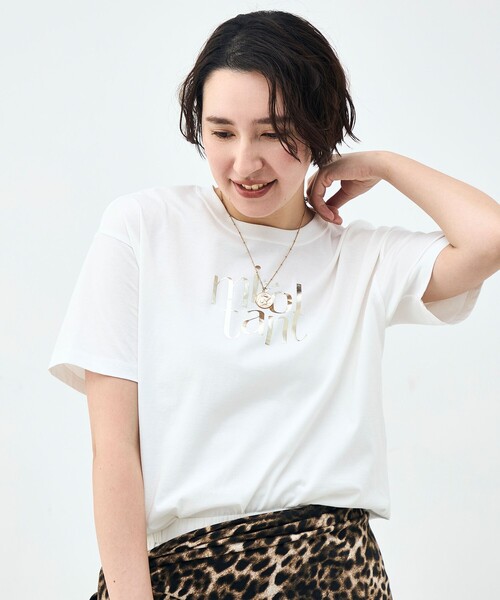 NOLLEY’S Sophi（ノーリーズソフィ）の「ウォッシャブルオーバーサイズロゴTシャツ（Tシャツ/カットソー・レディース・ホワイト系その他2/ホワイト・38）」の4枚目の写真