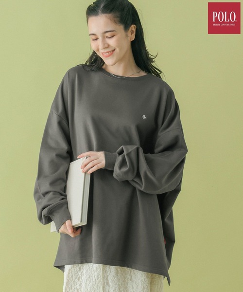 RAGEBLUE（レイジブルー）の「＜POLO BCS/ポロ・ビーシーエス＞別注/裏毛スウェットBIGチュニック（スウェット・レディース・グレー/ネイビー/レッド/ホワイト・FREE）」の2枚目の写真