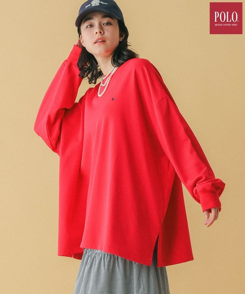 RAGEBLUE（レイジブルー）の「＜POLO BCS/ポロ・ビーシーエス＞別注/裏毛スウェットBIGチュニック（スウェット・レディース・グレー/ネイビー/レッド/ホワイト・FREE）」の4枚目の写真