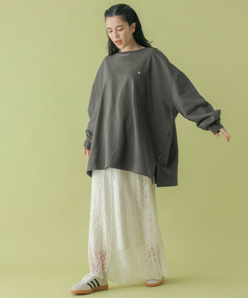 RAGEBLUE（レイジブルー）の「＜POLO BCS/ポロ・ビーシーエス＞別注/裏毛スウェットBIGチュニック（スウェット・レディース・グレー/ネイビー/レッド/ホワイト・FREE）」の11枚目の写真