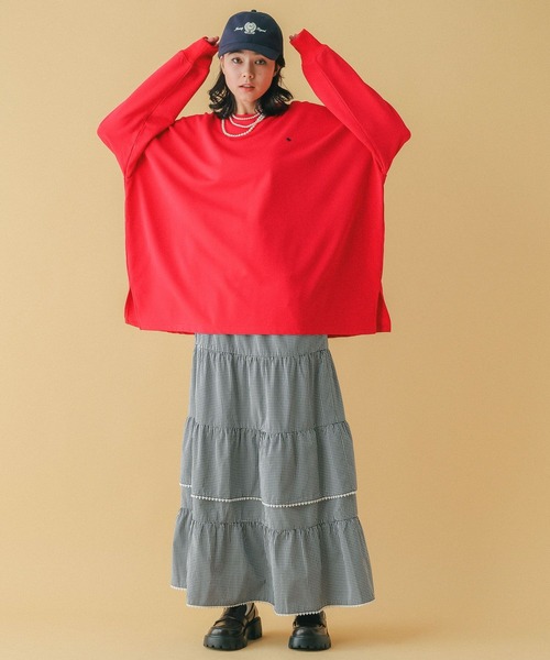 RAGEBLUE（レイジブルー）の「＜POLO BCS/ポロ・ビーシーエス＞別注/裏毛スウェットBIGチュニック（スウェット・レディース・グレー/ネイビー/レッド/ホワイト・FREE）」の15枚目の写真