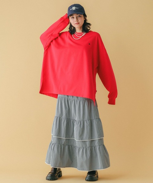 RAGEBLUE（レイジブルー）の「＜POLO BCS/ポロ・ビーシーエス＞別注/裏毛スウェットBIGチュニック（スウェット・レディース・グレー/ネイビー/レッド/ホワイト・FREE）」の16枚目の写真