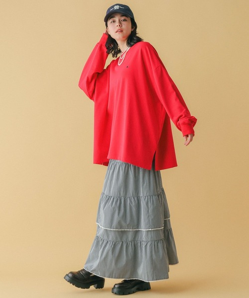 RAGEBLUE（レイジブルー）の「＜POLO BCS/ポロ・ビーシーエス＞別注/裏毛スウェットBIGチュニック（スウェット・レディース・グレー/ネイビー/レッド/ホワイト・FREE）」の17枚目の写真