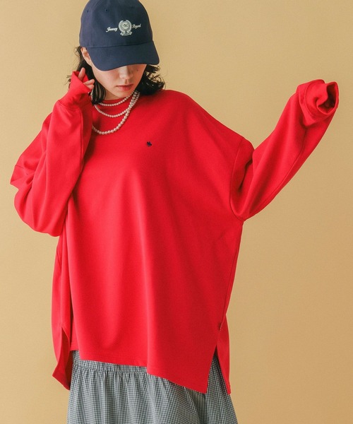 RAGEBLUE（レイジブルー）の「＜POLO BCS/ポロ・ビーシーエス＞別注/裏毛スウェットBIGチュニック（スウェット・レディース・グレー/ネイビー/レッド/ホワイト・FREE）」の18枚目の写真