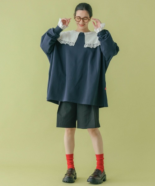 RAGEBLUE（レイジブルー）の「＜POLO BCS/ポロ・ビーシーエス＞別注/裏毛スウェットBIGチュニック（スウェット・レディース・グレー/ネイビー/レッド/ホワイト・FREE）」の20枚目の写真