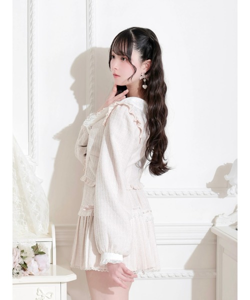 NOEMIE（ノエミー）の「ツイードレースサイドリボンプリーツセットアップ（ワンピース・レディース・ブラック/ピンク・M）」の11枚目の写真