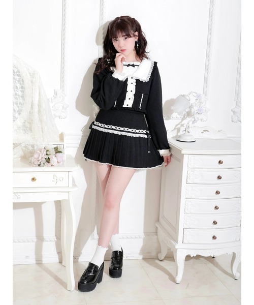 NOEMIE（ノエミー）の「ツイードレースサイドリボンプリーツセットアップ（ワンピース・レディース・ブラック/ピンク・M）」の16枚目の写真