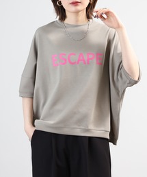 EGLANTINE オーバーサイズロゴカットソー 半端袖