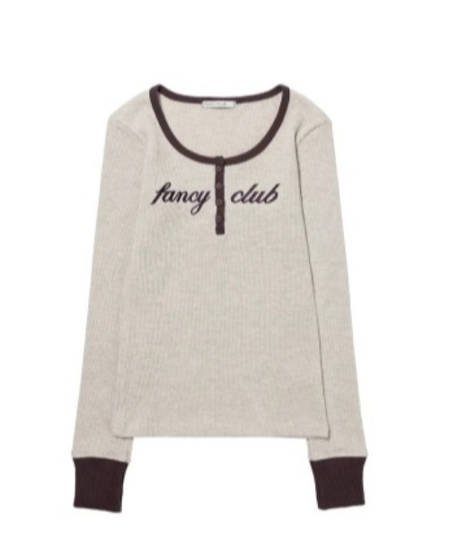FANCY CLUB(ファンシークラブ)の「◇FANCYCLUB◇ブランド直輸入正規品/ヘンリー ネック ワッフル ロング スリーブ HENLEY NECK WAFFLE LONG SLEEVE(Tシャツ/カットソー・レディース・オートミール/グレー・FREE)」の17枚目の写真