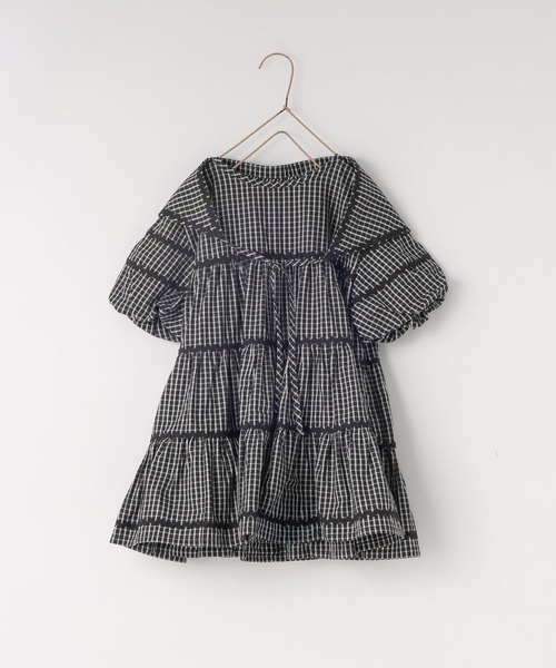 LOWRYS FARM（ローリーズファーム）の「チェックバルーンワンピース２Ｐ　664808（ワンピース・キッズ・ブラック/アイボリー・120cm/110cm/150cm/140cm/130cm）」の2枚目の写真