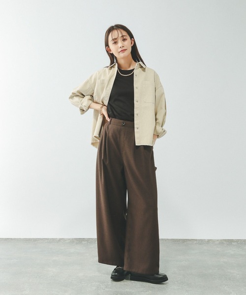 GLOBAL WORK（グローバルワーク）の「リッチクリーン透けにくいベーシックT/636788（Tシャツ/カットソー・レディース・ダークグレー/オレンジ系その他3/イエロー系その他4/ネイビー/ブラック/ブラウン/ホワイト・LARGE/SMALL/MEDIUM）」の13枚目の写真