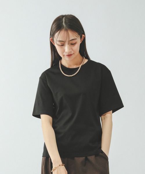GLOBAL WORK（グローバルワーク）の「リッチクリーン透けにくいベーシックT/636788（Tシャツ/カットソー・レディース・ダークグレー/オレンジ系その他3/イエロー系その他4/ネイビー/ブラック/ブラウン/ホワイト・LARGE/SMALL/MEDIUM）」の15枚目の写真