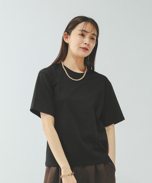 GLOBAL WORK（グローバルワーク）の「リッチクリーン透けにくいベーシックT/636788（Tシャツ/カットソー・レディース・ダークグレー/オレンジ系その他3/イエロー系その他4/ネイビー/ブラック/ブラウン/ホワイト・LARGE/SMALL/MEDIUM）」の16枚目の写真