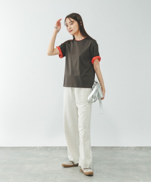GLOBAL WORK（グローバルワーク）の「リッチクリーン透けにくいベーシックT/636788（Tシャツ/カットソー・レディース・ダークグレー/オレンジ系その他3/イエロー系その他4/ネイビー/ブラック/ブラウン/ホワイト・LARGE/SMALL/MEDIUM）」の17枚目の写真
