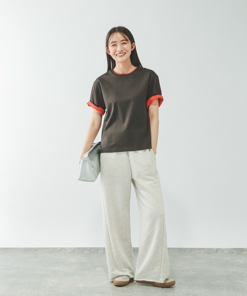 GLOBAL WORK（グローバルワーク）の「リッチクリーン透けにくいベーシックT/636788（Tシャツ/カットソー・レディース・ダークグレー/オレンジ系その他3/イエロー系その他4/ネイビー/ブラック/ブラウン/ホワイト・LARGE/SMALL/MEDIUM）」の18枚目の写真