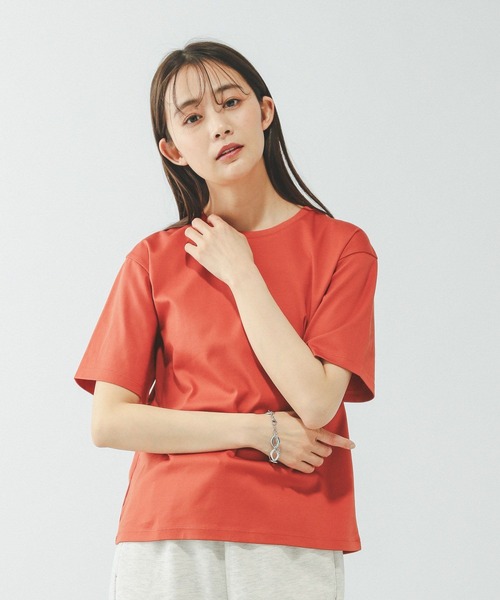 GLOBAL WORK（グローバルワーク）の「リッチクリーン透けにくいベーシックT/636788（Tシャツ/カットソー・レディース・ダークグレー/オレンジ系その他3/イエロー系その他4/ネイビー/ブラック/ブラウン/ホワイト・LARGE/SMALL/MEDIUM）」の22枚目の写真