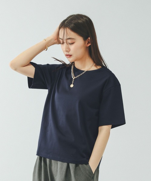 リッチクリーン透けにくいベーシックT/636788（Tシャツ/カットソー
