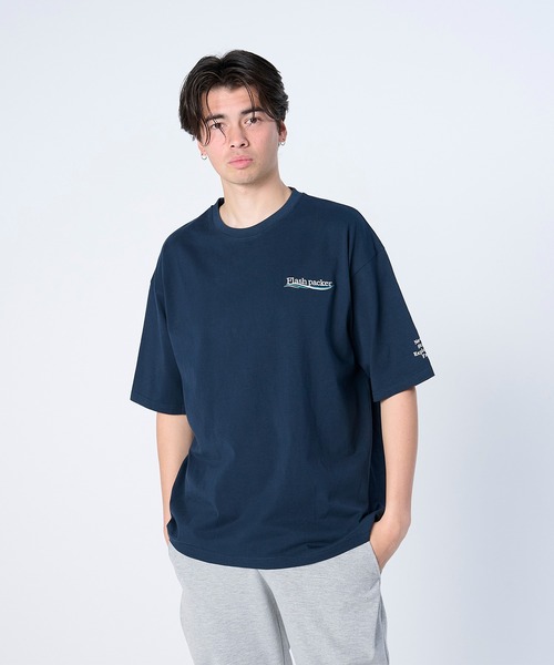 FLASH PACKER(フラッシュパッカー)の「FLASH PACKER フラッシュパッカー/ リラックスシルエット Dry Silky Cotton セミモックネック 半袖Tシャツ // XSMT-WV(Tシャツ/カットソー・メンズ・ネイビー/ホワイト/ブラック・LARGE/MEDIUM/SMALL/X-LARGE)」の22枚目の写真