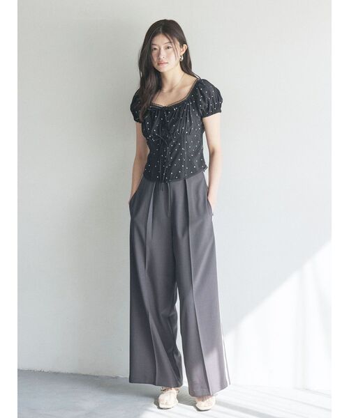 LAGUNAMOON（ラグナムーン）の「センタープレスラインパンツ（その他パンツ・レディース・チャコールグレー/ピンク・SMALL/MEDIUM）」の3枚目の写真