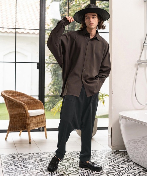 CAMBIO(カンビオ)の「mp14858-ワイドサルエルパンツ(その他パンツ・メンズ・ブラック/グレイッシュベージュ・XL/L/M)」の14枚目の写真