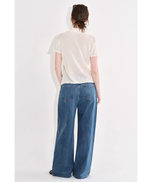 Fano Studios（ファノ ストゥディオズ）の「シンプル ワイド デニムパンツ FX26K053【Fano Studios】【2026SS】（デニムパンツ・レディース・ブルー・S/M/L）」の4枚目の写真