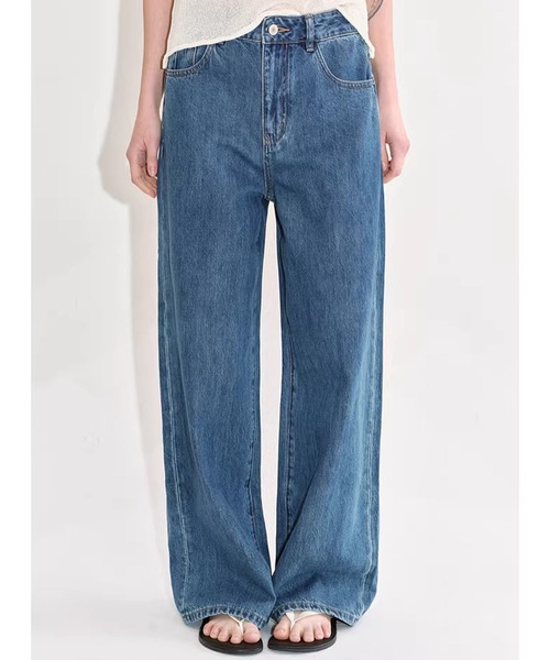 Fano Studios（ファノ ストゥディオズ）の「シンプル ワイド デニムパンツ FX26K053【Fano Studios】【2026SS】（デニムパンツ・レディース・ブルー・S/M/L）」の12枚目の写真