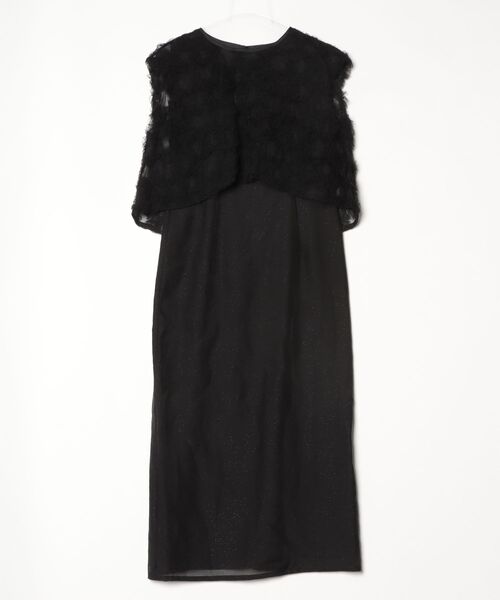 kaene（カエン）の「Kaene/フラッフィーフラワーコンビドレス（ワンピース・レディース・ブラック/ブルー・36）」の2枚目の写真