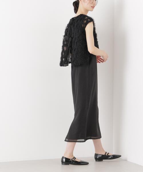 kaene(カエン)の「Kaene/フラッフィーフラワーコンビドレス(ワンピース・レディース・ブラック/ブルー・36)」の7枚目の写真