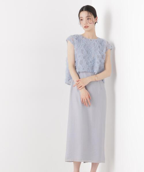 kaene(カエン)の「Kaene/フラッフィーフラワーコンビドレス(ワンピース・レディース・ブラック/ブルー・36)」の21枚目の写真