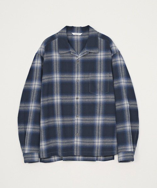 VICTIM（ヴィクティム）の「VICTIM ヴィクティム / OPEN COLLAR CHECK SHIRT オンブレーチェックオープンカラーシャツ / VTM-26-S-001（シャツ/ブラウス・メンズ・ブラック/ブルー/グリーン・2/1）」の3枚目の写真