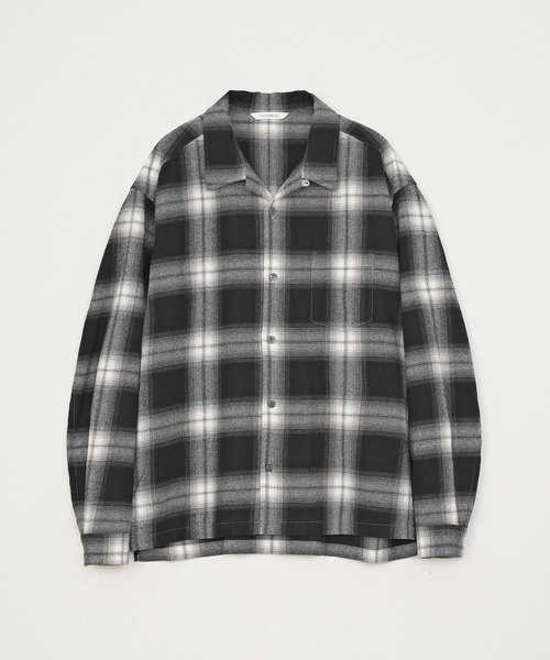 VICTIM（ヴィクティム）の「VICTIM ヴィクティム / OPEN COLLAR CHECK SHIRT オンブレーチェックオープンカラーシャツ / VTM-26-S-001（シャツ/ブラウス・メンズ・ブラック/ブルー/グリーン・2/1）」の2枚目の写真