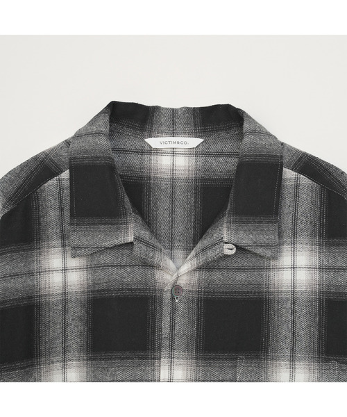 VICTIM（ヴィクティム）の「VICTIM ヴィクティム / OPEN COLLAR CHECK SHIRT オンブレーチェックオープンカラーシャツ / VTM-26-S-001（シャツ/ブラウス・メンズ・ブラック/ブルー/グリーン・2/1）」の8枚目の写真