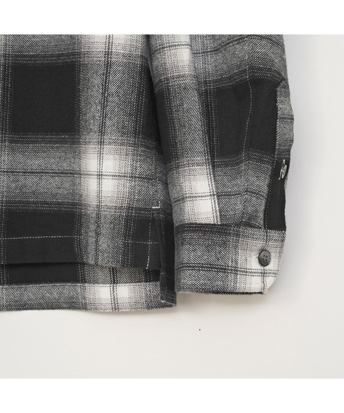 VICTIM（ヴィクティム）の「VICTIM ヴィクティム / OPEN COLLAR CHECK SHIRT オンブレーチェックオープンカラーシャツ / VTM-26-S-001（シャツ/ブラウス・メンズ・ブラック/ブルー/グリーン・2/1）」の10枚目の写真