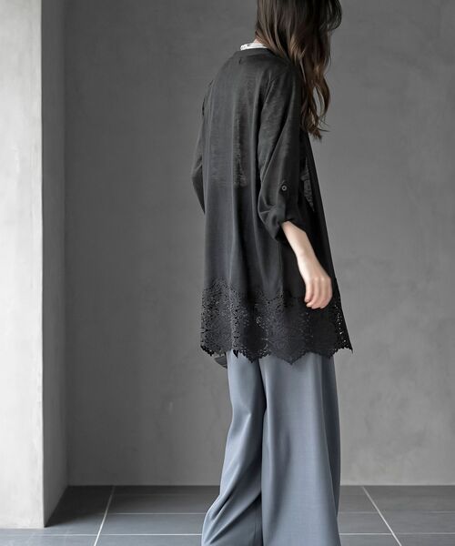 rps(アールピーエス)の「裾レーストッパーカーディガン(カーディガン/ボレロ・レディース・ライトグレー/ブラック・フリー)」の13枚目の写真