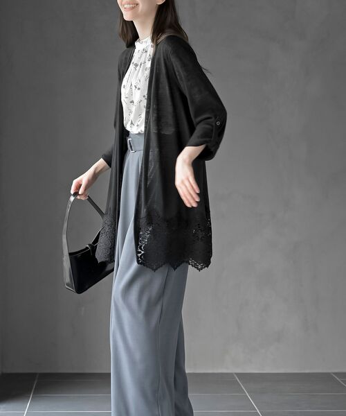 rps(アールピーエス)の「裾レーストッパーカーディガン(カーディガン/ボレロ・レディース・ライトグレー/ブラック・フリー)」の14枚目の写真