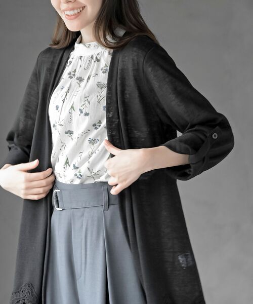 rps(アールピーエス)の「裾レーストッパーカーディガン(カーディガン/ボレロ・レディース・ライトグレー/ブラック・フリー)」の15枚目の写真