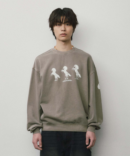 ワイルドホースクロップスウェット_BROWN
