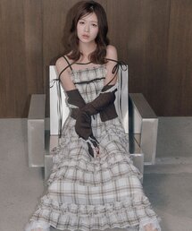 OLIVE des OLIVE | 【WEB限定カラー/8色展開】Saxe flower stroll ロングワンピ(ワンピース)