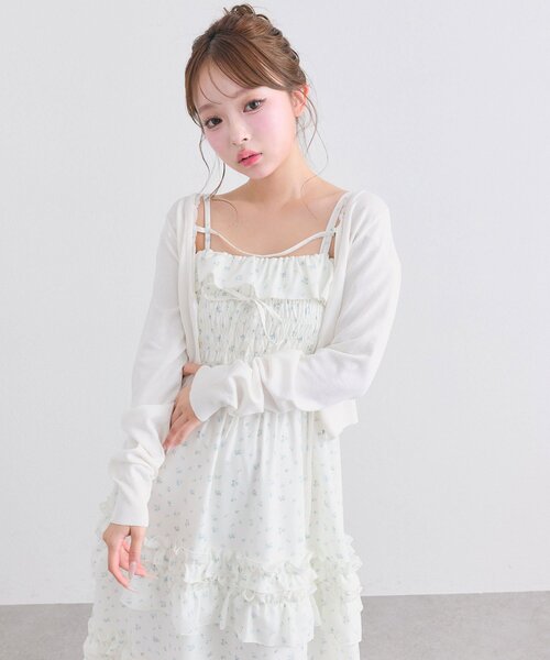 主役級/5色展開】Saxe flower stroll ロングワンピ（ワンピース