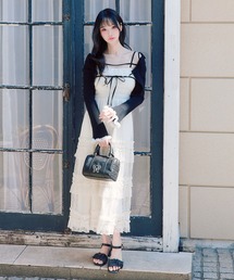 OLIVE des OLIVE（オリーブデオリーブ）の「Saxe flower stroll ロングワンピ（ワンピース）」