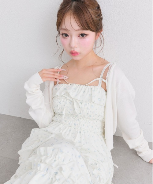 OLIVE des OLIVE(オリーブデオリーブ)の「【WEB限定カラー/8色展開】Saxe flower stroll ロングワンピ(ワンピース・レディース・アイボリー/サックスブルー/チェック/ブラック/ドット/ブラウン/ブラック系その他/ブラウン系その他・FREE)」の17枚目の写真