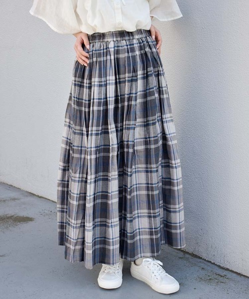 Bleu Bleuet(ブルーブルーエ)の「チェックスカート(スカート・レディース・ピンク/ブルー/ブラック・FREE)」の12枚目の写真
