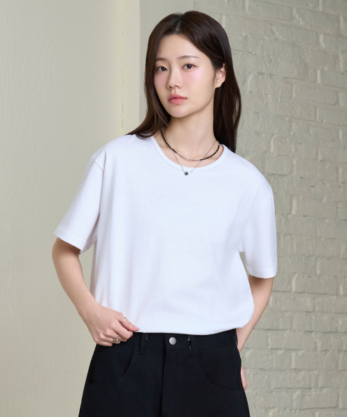 HYOJI（ヒョージ）の「26 SS クロップ半袖Tシャツ（ラウンド/ユーネック）（Tシャツ/カットソー・レディース・ブラック/グレー/ホワイト/ブラック系その他3/グレー系その他2/ホワイト系その他2・M/L/XL/S）」の11枚目の写真