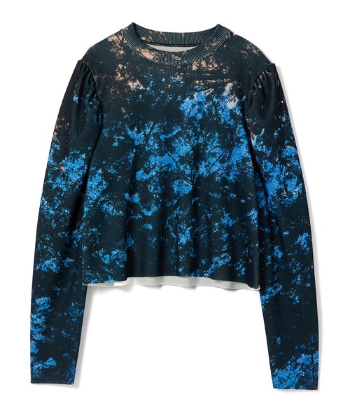 NON TOKYO（ノントーキョー）の「PRINT RIB PUFF SLEEVE C/S（Tシャツ/カットソー・レディース・ブルー系/ピンク/ブラウン系・FREE）」の9枚目の写真