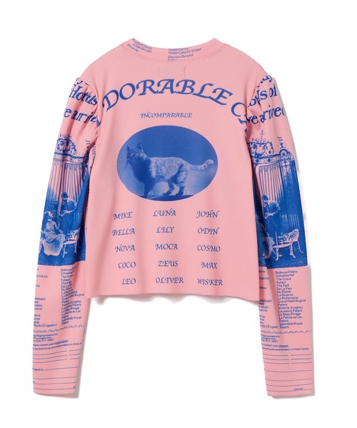 NON TOKYO（ノントーキョー）の「PRINT RIB PUFF SLEEVE C/S（Tシャツ/カットソー・レディース・ブルー系/ピンク/ブラウン系・FREE）」の12枚目の写真