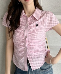 U.S. POLO ASSN.（ユーエスポロアッスン）の「【Ada.別注 U.S. POLO ASSN.】フロント ギャザー ショート チェック シャツ ◎（シャツ/ブラウス）」