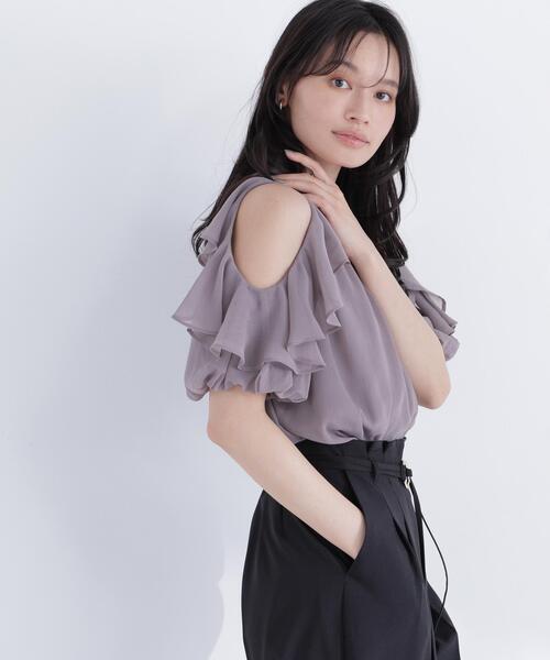 NATURAL BEAUTY BASIC ショルダースリットフリルブラウス NATURAL BEAUTY BASIC（ナチュラルビューティーベーシック）の